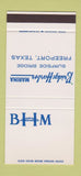 Matchbook Cover - Bridge Harbor Marina Freeport TX 30 Stk SAMPLE