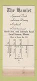 Matchbook Cover - Hamlet Restaurant Carol Stream IL WEAR 30 Stk SAMPLE