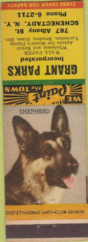 Matchbook Cover - Grant Parks Wall Paper Moore Paint Schenectady NY