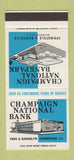Matchbook Cover - Champaign National Bank IL 30 Stk SAMPLE