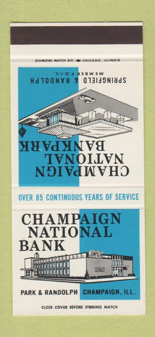 Matchbook Cover - Champaign National Bank IL 30 Stk SAMPLE