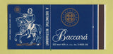 Matchbook Cover - Baccara Restaurant New York City 30 Stk SAMPLE