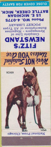 Matchbook Cover - Fitz's Newstand Battle Creck MI Boxer