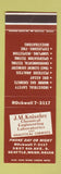 Matchbook Cover - JM Kniseley Chemical Engineering Labs Seattle WA SAMPLE