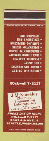 Matchbook Cover - JM Kniseley Chemical Engineering Labs Seattle WA SAMPLE