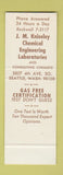 Matchbook Cover - JM Kniseley Chemical Engineering Labs Seattle WA SAMPLE