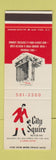 Matchbook Cover - City Squire Motor Inn New York City SAMPLE