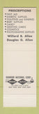 Matchbook Cover - Allen's Drug Store Scranton PA SAMPLE