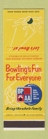 Matchbook Cover - BPAA Bowling Association SAMPLE