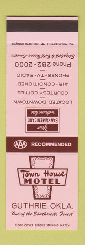 Matchbook Cover - Town House Motel Guthrie OK SAMPLE