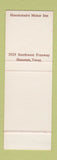 Matchbook Cover - Houstonaire Houston TX Motor Inn SAMPLE