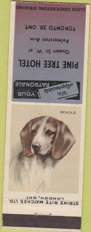 Matchbook Cover - Pine Tree Hotel Toronto ON Beagle