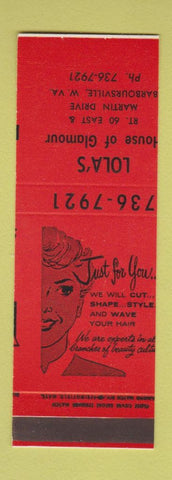 Matchbook Cover - Lola's House of Glamour Salon Barboursville WV MISCUT SAMPLE