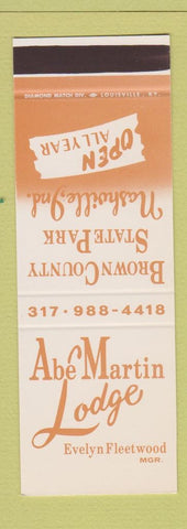 Matchbook Cover - Abe Martin Lodge Nashville IN Brown County State Park SAMPLE