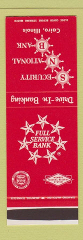Matchbook Cover - Security National Bank Cairo IL SAMPLE