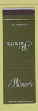 Matchbook Cover - Palmer's Pittsburgh PA restaurant SAMPLE