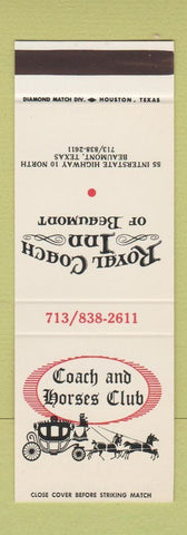 Matchbook Cover - Coach and Horses Club Beaumont TX SAMPLE
