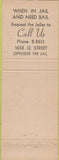 Matchbook Cover - Bail Bond Binger Sacramento CA? Pointer