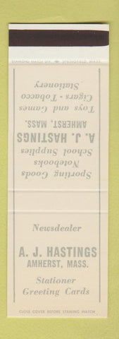 Matchbook Cover - AJ Hastings Sporting Goods Greeting Cards Amherst MA SAMPLE