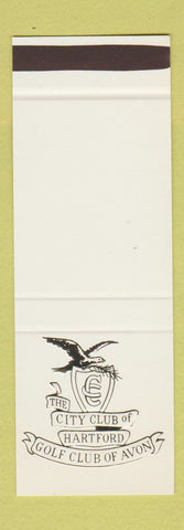 Matchbook Cover - City Club of Hartford CT Golf Club of Avon SAMPLE