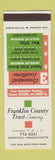 Matchbook Cover - Franklin County Trust Company Greenfield MA SAMPLE