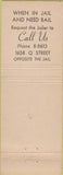 Matchbook Cover - Bail Bond Binger Sacramento CA? Irish Setter