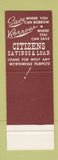 Matchbook Cover - Citizens Savings and Loan Morgantown WV SAMPLE