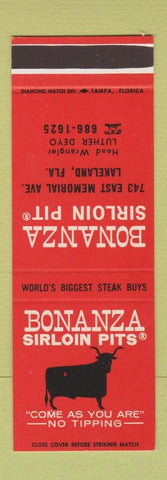 Matchbook Cover - Bonanza Sirloin Pit Lakeland FL SAMPLE