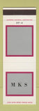 Matchbook Cover - Diamond Initials MKS SAMPLE