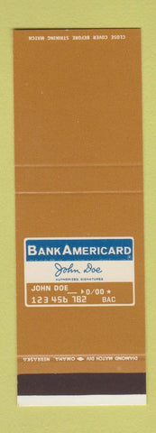 Matchbook Cover - Bank Americard Credit Card John Doe SAMPLE