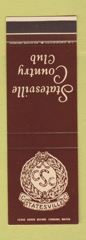 Matchbook Cover - Statesville Country Club NC SAMPLE