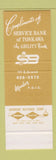 Matchbook Cover - Service Bank of Tonkawa OK SAMPLE