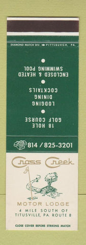 Matchbook Cover - Cross Creek Motor Lodge Titusville PA SAMPLE
