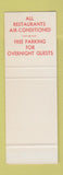 Matchbook Cover - Chancellor Hotel Parkersburg WV SAMPLE