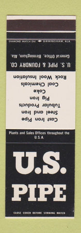 Matchbook Cover - US Pipe Foundry Birmingham AL SAMPLE