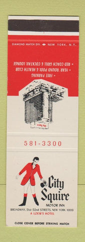 Matchbook Cover - City Squire Motor Inn hotel New York City SAMPLE