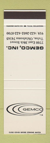 Matchbook Cover - Gemco Tulsa OK flight training SAMPLE