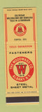Matchbook Cover - The Woodward Company Sheet Metal Albany NY SAMPLE