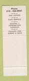 Matchbook Cover - The Woodward Company Sheet Metal Albany NY SAMPLE