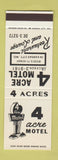 Matchbook Cover - 4 Acre Motel Kansas City MO SAMPLE