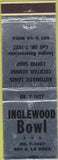 Matchbook Cover - Inglewood Bowl CA bowling silver