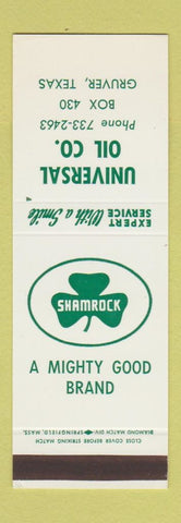 Matchbook Cover - Shamrock oil gas Universal Gruver TX SAMPLE