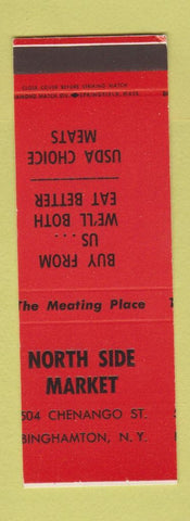 Matchbook Cover - North Side Market Binghamton NY MISCUT WEAR SAMPLE