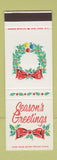 Matchbook Cover - Christmas Season's Greetings SAMPLE