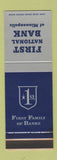 Matchbook Cover - First National Bank Minneapolis MN WEAR SAMPLE