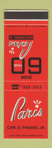Matchbook Cover - Paris Drive In Stores St Louis? SAMPLE