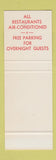 Matchbook Cover - The Chancellor Hotel Parkersburg WV SAMPLE