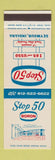 Matchbook Cover - Boron oil gas Stop 50 Truck Stop Seymour IN SAMPLE