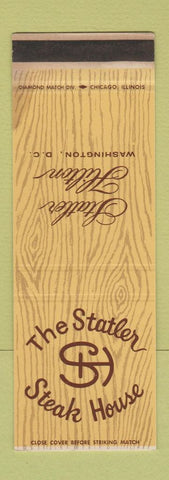 Matchbook Cover - Statler Hilton Steak House Washington DC Hotel WEAR SAMPLE