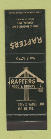 Matchbook Cover - Rafters Restaurant Joplin MO WORN SAMPLE